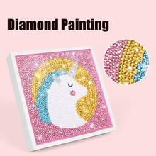 Pintura de diamante 5d diy de desenhos animados pintados de gato unicórnio mosaico bordado de animal ponto cruz bordado artesanato decoração 2024 - compre barato