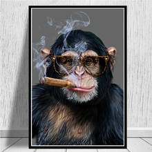 Monkey Gorilla Smoking Canvas Painting Modern Animals Posters and Prints Quadros Wall Art Picture for Living Room Decor Cuadros 2024 - buy cheap