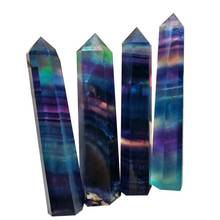 Natural Fluorite Clear Crystal Quartz Crystal Stone Point Healing Wand Treatment Stone Dropshipping  #6 2024 - buy cheap