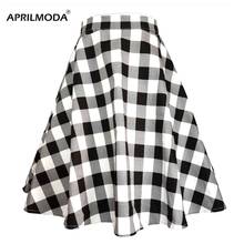 50s Women Midi Skirt Vintage Plaid Preppy Style Students zipper Design Pleated Casual Y2k Emo Retro Ladies Rockabilly Skirts 2024 - buy cheap