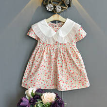 Vestido floral de algodão para meninas de 2 a 6 anos, cobertura sólida, roupa de criança, meninas, vestidos de princesa, alta qualidade, 2021 2024 - compre barato