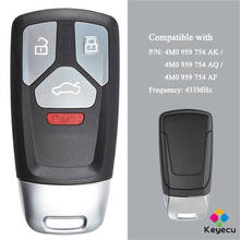 KEYECU Smart Remote Control Car Key With 4 Buttons 433MHz - FOB for Audi A4 A5 Q7 TT 2016 2017 2018 2019, 4M0 959 754 AK/ AQ/ AF 2024 - buy cheap