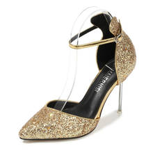 MAIERNISI Shoes Heels 2021 New Woman Pumps Sequins High Heels Women Shoe Fashion Ladies Shoes Gold Sliver Stiletto Heels Sandals 2024 - buy cheap