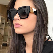 Gafas de sol cuadradas con gradiente para mujer, lentes de sol cuadradas de gran tamaño, de diseñador de marca de lujo, montura grande, Vintage, UV400, 2021 2024 - compra barato