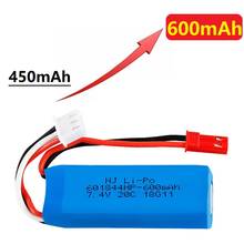 7,4 V 450 мА/ч, 20C Lipo Батарея для WLtoys K969 K979 K989 K999 P929 P939 RC автомобиль Запчасти 2s 7,4 v Батарея 10 шт./лот 2024 - купить недорого