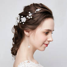 Vintage Flower Headpieces Wedding Bridal Crystal Pearl Headbands For Bride Bridesmaid Headdress Jewelry Hair Accessories 2024 - buy cheap