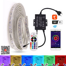 WIFI RGB LED Strip Light 1500W Remote Control SMD5050 60Leds/m Flexible LED Tape Ribbon 110V 220V Waterproof Stripe Diode Rope 2024 - buy cheap