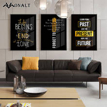 Póster motivacional de letras negras y doradas, arte de pared de Bar de estilo Industrial, pintura impresa en lienzo, decoración artística de pared para sala de estar 2024 - compra barato