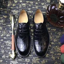 Chue-zapatos de vestir para hombre, calzado formal de piel de cocodrilo, zapatos de cocodrilo, banquete de boda 2024 - compra barato