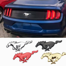 Значок на заднюю часть БАГАЖНИКА АВТОМОБИЛЯ, металлическая наклейка-эмблема, наклейка с логотипом Ford Mustang Horse, аксессуары для оформления кузова автомобиля, украшение 2024 - купить недорого