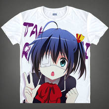 Chuunibyou camiseta feminina estampada, camiseta de anime koi ga shitai togashi yuta ta takanashi rikka fashion tops de verão 2024 - compre barato