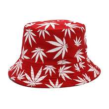 Sombrero de pescador con estampado de hoja de arce para hombre y mujer, gorro de pescador estilo Hip Hop, informal, de algodón, estilo Bob 2024 - compra barato