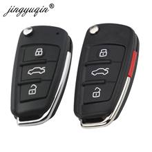 Jingyuqin 10pcs/lot 3/4 Buttons Folding Remote Car key shell Case For Audi Q7 A3 A4 A6 A6L A8 TT Fob Case 2024 - buy cheap