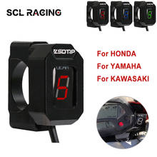 Цифровой индикатор скорости SCL для гоночного мотоцикла, 1-6 скоростей, штепсельная вилка Ecu, с кронштейном для Kawasaki, Yamaha, Honda, Kawasaki 2024 - купить недорого