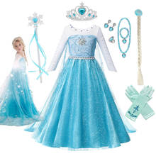 Платья Disney, платье «Холодное сердце 2», модный костюм для девочек «Королева Эльзы», вечерние чное платье принцессы Эльзы «Холодное сердце», платье «Снежная королева», 2021 2024 - купить недорого