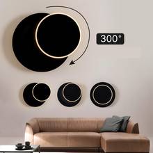 Luminária de parede moderna, candelabro simples com rotação, iluminação para quarto, criativo, led