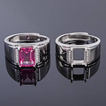 MEIBAPJ 6*8 настоящий натуральный розовый топаз, мужское кольцо или пустое кольцо с поддержкой реальной реальности, тонкая серебряная Свадебная бижутерия 2024 - купить недорого