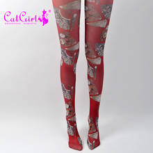 Catgirl Korean Stockings Children Printed Windpants Red Pantyhose Fashion Styles Ladies 2024 - buy cheap