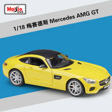 Coche deportivo Maisto 1:18 mercedes-benz AMG GT, aleación de simulación, colección de modelos de coches, decoración, regalos 2024 - compra barato