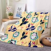 Cobertor de flanela para gatos/folhas adoráveis, cobertor para quarto, lã, impressão 3d, colorido, coberta de lance, escritório, cobertor macio 2024 - compre barato
