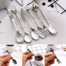 6Pcs Mini Royal Style Spoons Forks Vintage Metal Carved Coffee Fruit Dessert Cutlery Fork Tea Ice Cream Spoon Kitchen Flatware 2024 - buy cheap