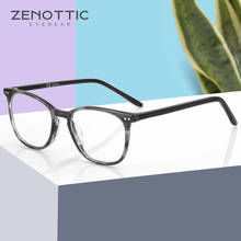 Armações de óculos quadrados de acetato zenottico, para homens, óculos de prescrição, transparente, ótico, miopia, lentes claras 2020 2024 - compre barato