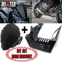 Motorcycle Windshield Screen Deflector Hood Chassis Expedition Skid Plate Engine Guard Chassis Cover For MT07 MT-07 2018-2020 2024 - buy cheap