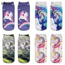 Unicorn 3D print women socks funny cute animals ankle socks hot fashion cartoon Cotton socks  girls gifts short socks Unisex 2024 - buy cheap