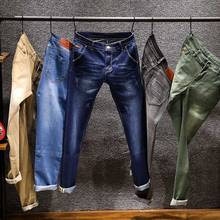 Обтягивающие джинсы, модные брендовые новые джинсы для мужчин, деловые повседневные Стрейчевые облегающие джинсы, 5 цветов, классические брюки, джинсовые брюки для мужчин 2024 - купить недорого