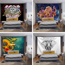 Tapeçaria de parede animal impressão hippie boho para decoração do quarto arte da parede elefante mandala tapeçaria yoga lance praia toalha 2024 - compre barato
