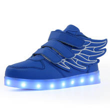Zapatos luminosos con luz Led y carga USB para niños y niñas, zapatillas luminosas e informales, con gancho y bucle, color azul, a la moda, 2018 2024 - compra barato