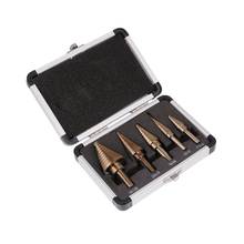 5pcs/set Long life High Speed Steel with Cobalt Coated HSS Cobalt Multiple Hole 50 Sizes Step Drill Bit Set with Aluminum Case 2024 - buy cheap