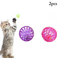 2pcs Pet Cat Toys Bell Colourful Cat Ball Toy With Jingle Bell Inside Kitten Cat Toys Pet Cat Teaser Balls Cats Chase Rattle Toy 2024 - buy cheap