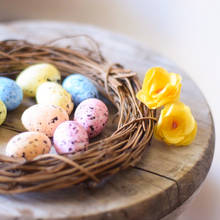 20 piezas de Pascua de 3,3 cm para niños, huevos de espuma coloridos de PE, decoración para el hogar/jardín, suministros de recuerdo, regalos de Fiesta de Pascua 2024 - compra barato
