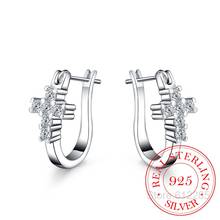 Wholesale 925 Sterling Silver Earring,Wedding Party Jewelry Accessories,Crystal Silver U-shaped Cross Earrings for Women 2020 2024 - buy cheap