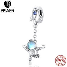 BISAER-abalorios de plata de ley 925 con forma de nave espacial y astronauta, cuentas de animales aptas para pulsera, fabricación de joyas de plata 925 ECC1695 2024 - compra barato