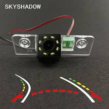 HD Беспроводная Автомобильная CCD задняя камера Рыбий глаз 4 8 12 led динамический кронштейн ночного видения парковочная камера для Skoda Octavia 2008-2012 2013 2024 - купить недорого