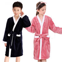 Children's bathrobe fleece children's robe boys winter pajamas girls bathrobes swimming baby home clothes 5-14Y 2024 - buy cheap