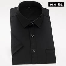 Camisas de manga corta para hombre, ropa de trabajo de algodón elástico, color blanco, sin Lron 2024 - compra barato