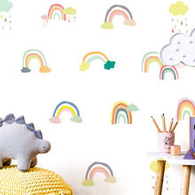 Мультяшные радужные наклейки на стену для детской комнаты, декор для детской комнаты для девочек, съемные ПВХ наклейки «сделай сам», украшение для дома, художественные фрески 2024 - купить недорого