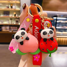 Креативные милые фрукты панда брелок для ключей с эпоксидной панда 3D брелоки с животными для женщин и девочек подвесные аксессуары для сумок автомобильный брелок в подарок 2024 - купить недорого