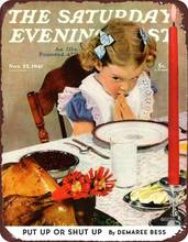 Vintage Tin Poster Thanksgiving Prayer Metal Tin Sign 8x12 Inch Retro Art Home Kitchen Garage Garden Classic Bar 2024 - buy cheap