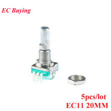 5pcs Rotary Encoder Coding Code Switch EC11 Digital Potentiometer Handle Length 20mm with Switch 5 Pin 2024 - buy cheap