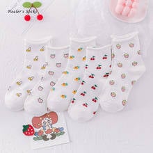 New Fruit Fashion Women Socks Cotton Color Banana Peach Strawberry Harajuku Soft Happy Funny Casual Kawaii Girls Loose Sockings 2024 - buy cheap