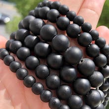 AAA Natural Polish Matte Black Agates Onyx Stone Round Carnelian Bead For Jewelry Making DIY Needlework Bracelet Necklace 15inch 2024 - buy cheap