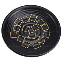 Solução geométrica quadrada de latão 20-1000 peças, para colar, brincos, fazer joias, suprimentos, componente de joias de metal oco, atacado 2024 - compre barato