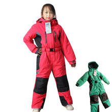 Teenage Children Winter Sport Clothes Brand Waterproof Windproof -30 Cotton-padded  Girl Boy Ski Suits 2024 - compre barato