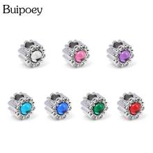 Xiaopoey-cuentas de cristal brillantes para niña, 7 colores, Charm compatible con collar Original, pulseras para niña, accesorios de fabricación de joyas con cuentas 2024 - compra barato