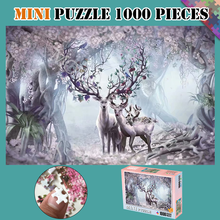Animal Puzzles Elk In Forest 1000 Pieces Mini Wooden Jigsaw Puzzles Adults Landscape Assembling Puzzle Games Toys Home Decor 2024 - buy cheap