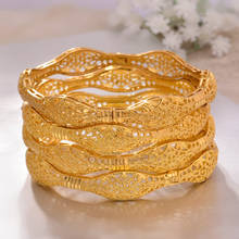 4 шт./лот 24K модные золотые браслеты для женщин Африканский браслет для невесты Ювелирные изделия Подарки 2024 - купить недорого